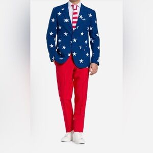 Opposuits Stars and Stripes Suit Red White and Blue USA Size 42/38